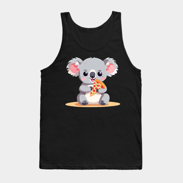 Cute Koala Eating Pizza Tank Top by Annabelhut